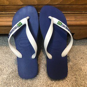Havaianas Navy and White Sandals